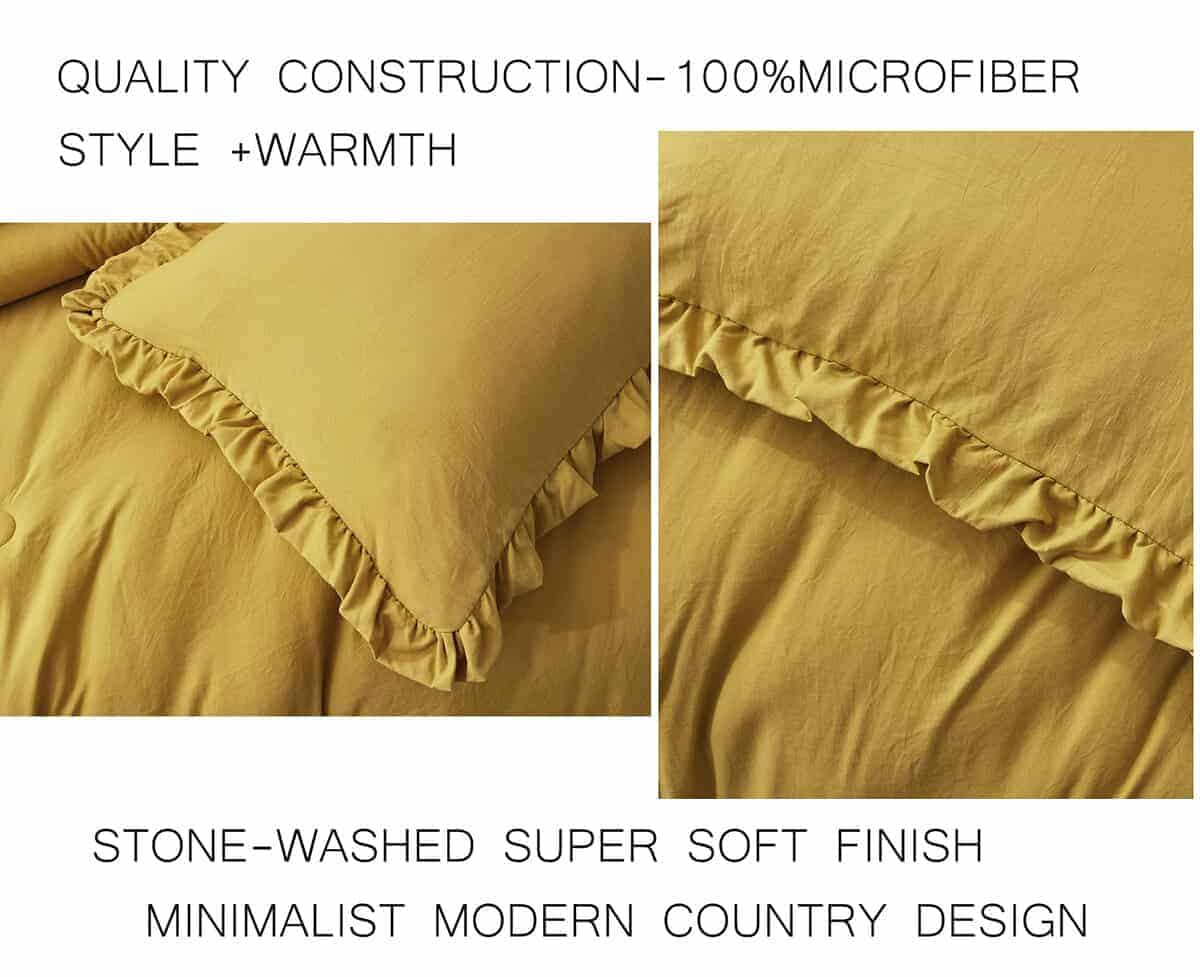 Set de Cobertor Chezmoi Collection Nora Amarillo Mostaza - Imagen 7