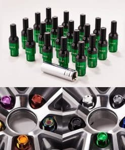 Pernos de rueda M14x1.25, juego de 20pcs 28mm -Verde