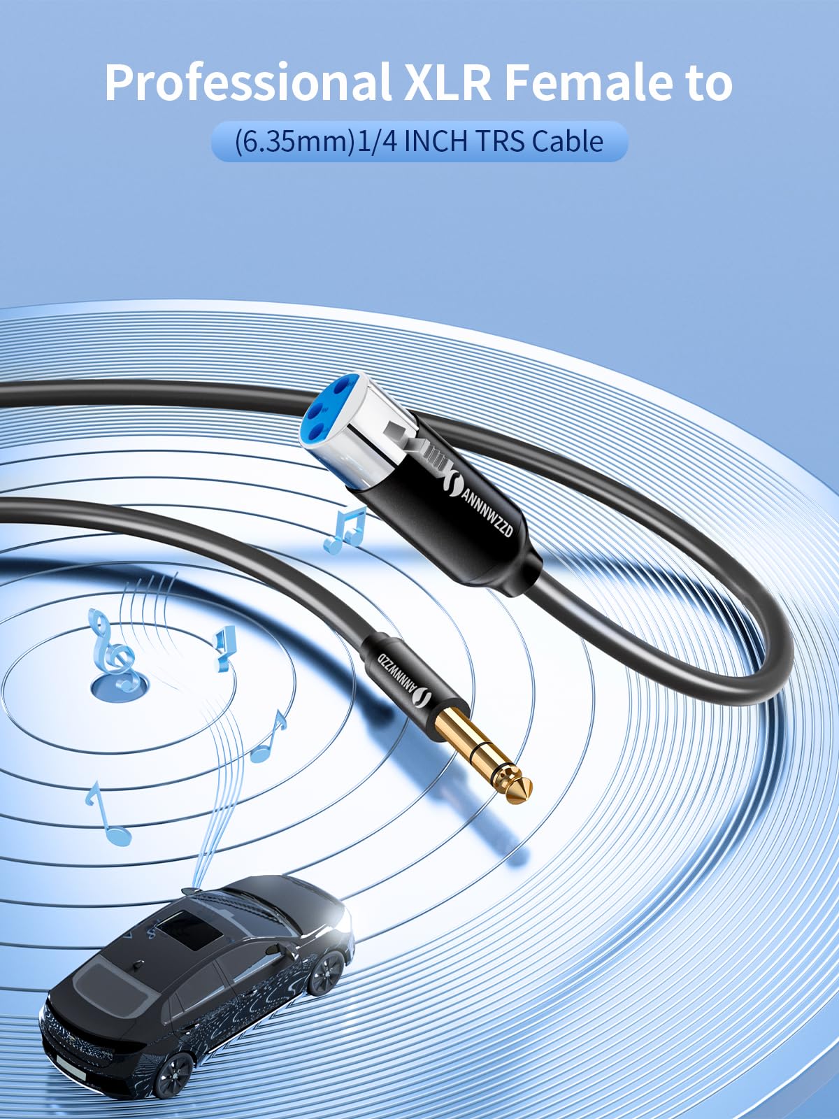 Cable XLR a 1/4, XLR Hembra a 1/4, TRS a XLR para - Imagen 4
