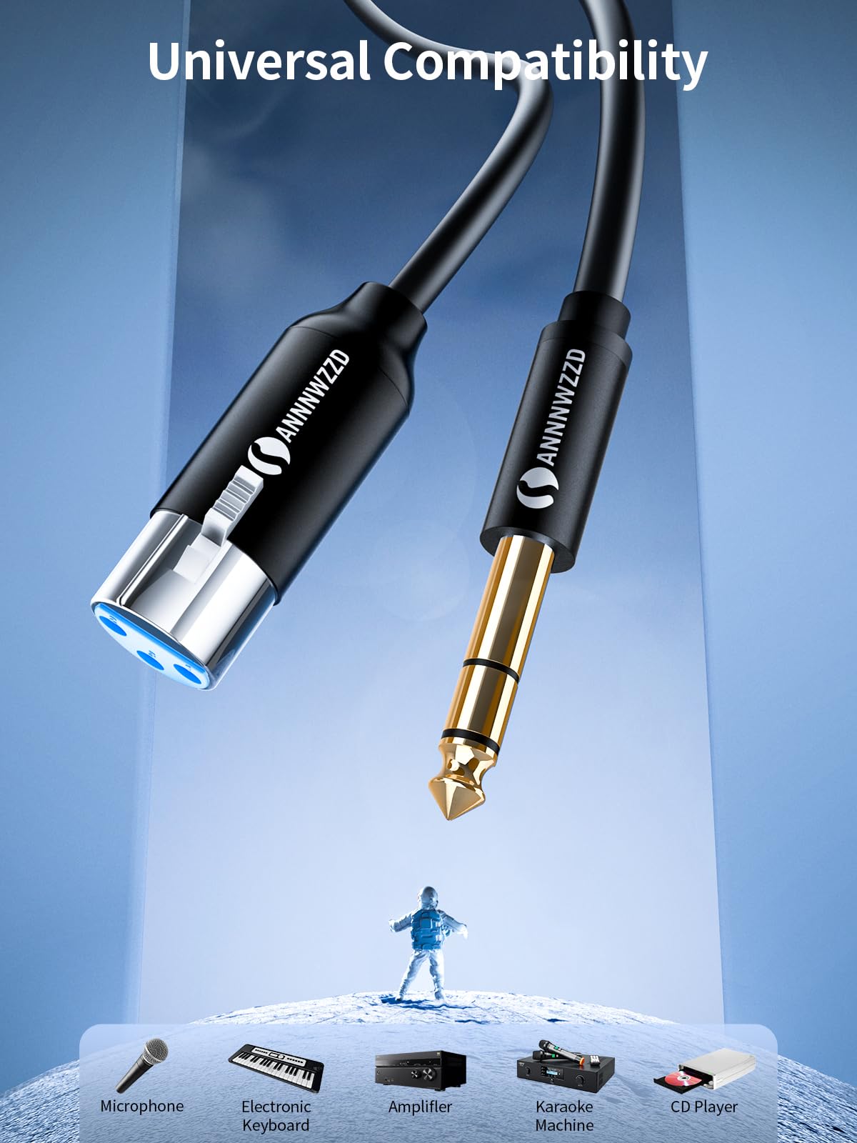 Cable XLR a 1/4, XLR Hembra a 1/4, TRS a XLR para - Imagen 3