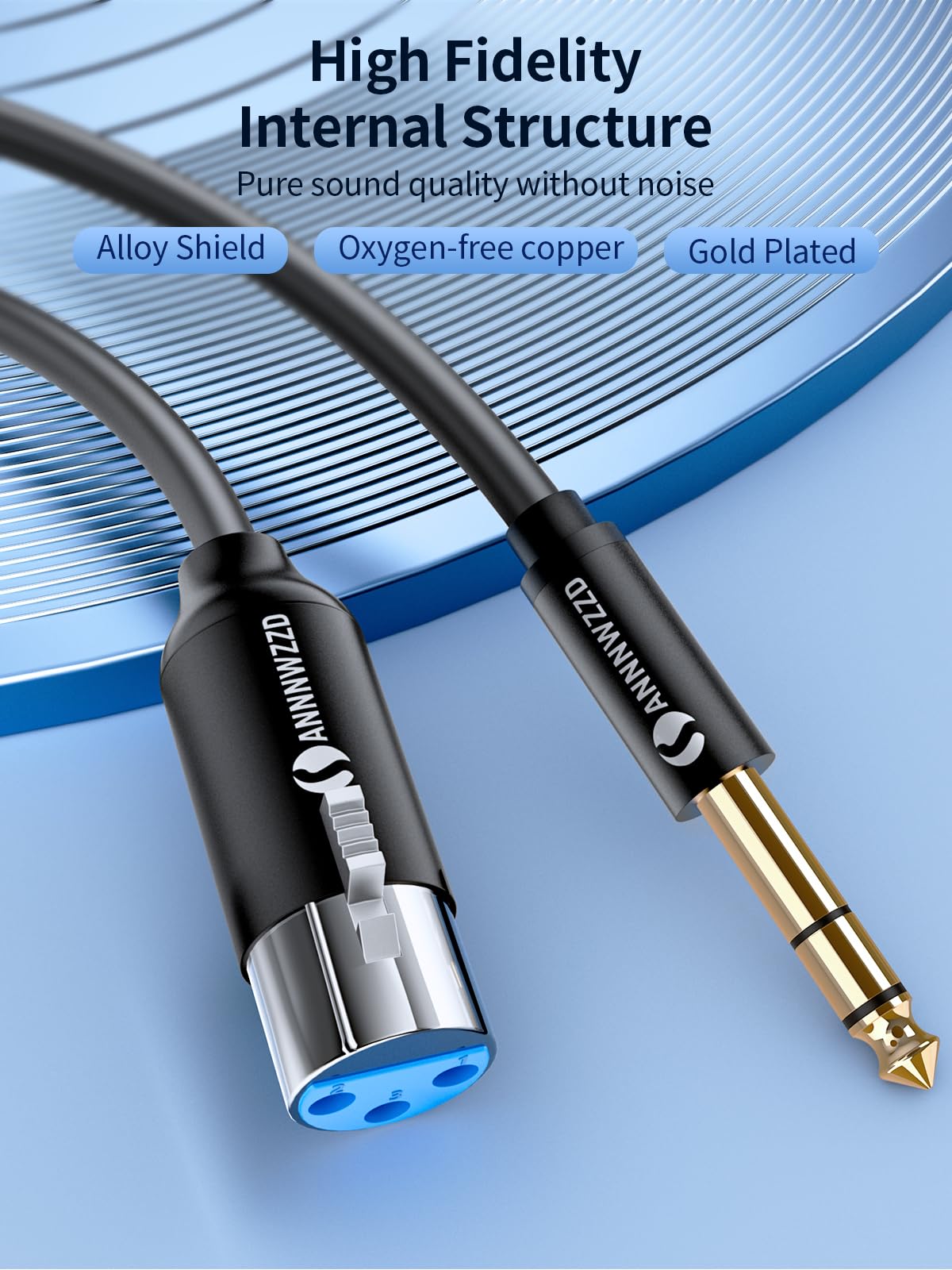 Cable XLR a 1/4, XLR Hembra a 1/4, TRS a XLR para - Imagen 5