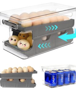 Porta huevos rodante para refrigerador Virmate, contenedor