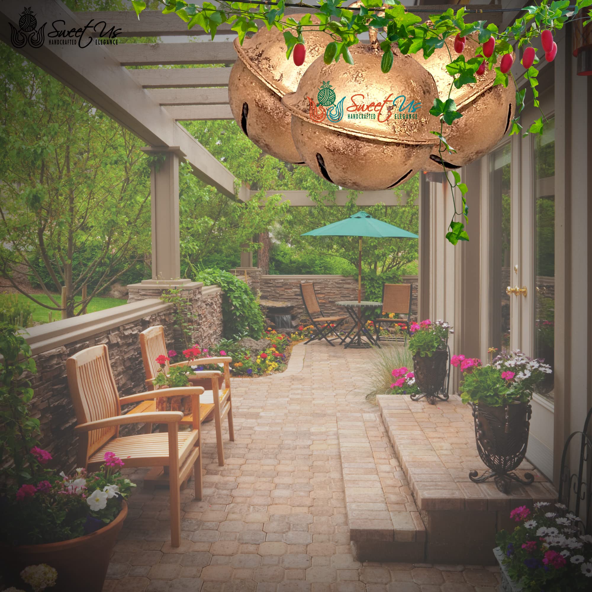 6 Pzas Rustic Vintage Chic Cascabeles, Campanas Musicales - Imagen 3