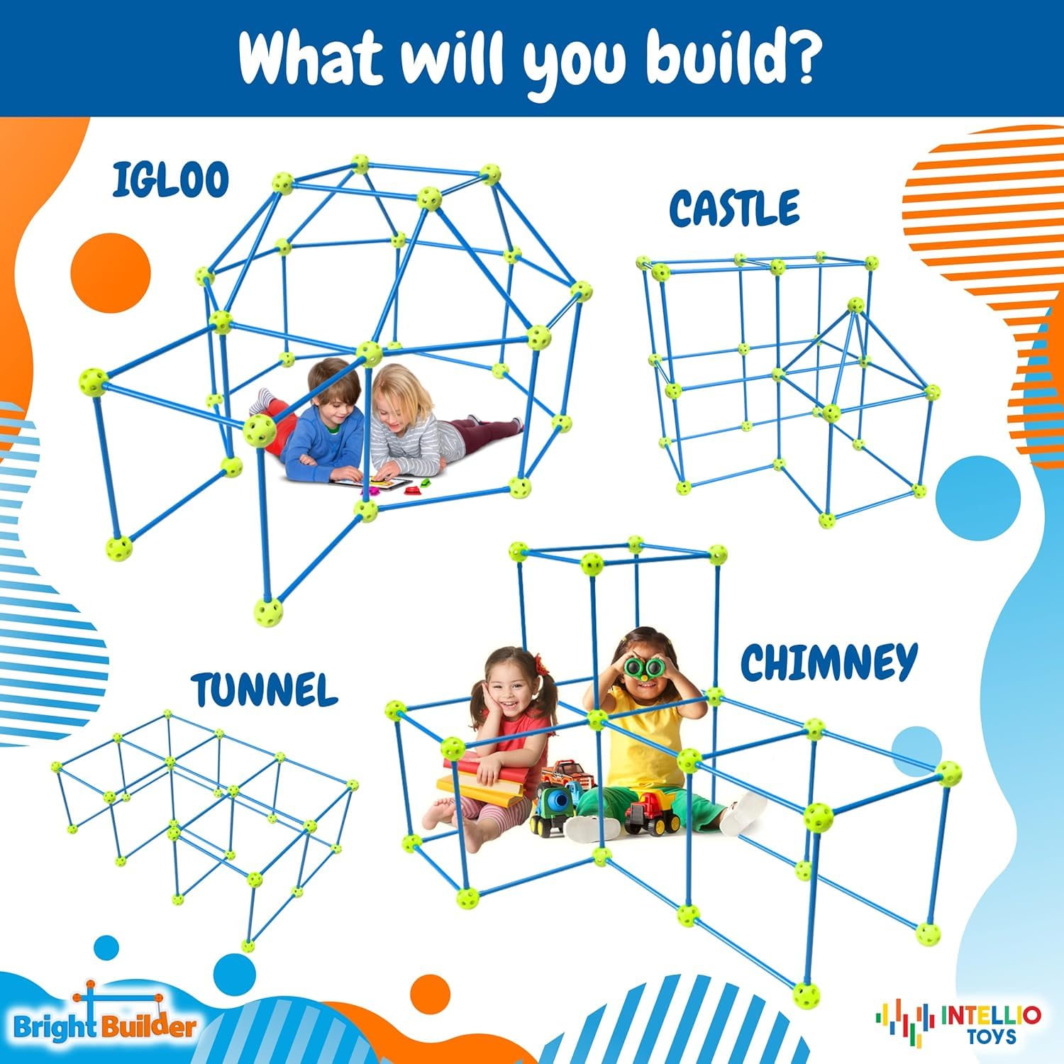 Kit de Construcción de Fortaleza Intellio Toys para Niños - Imagen 5