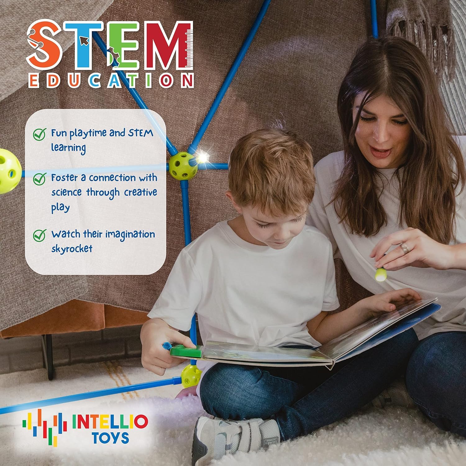 Kit de Construcción de Fortaleza Intellio Toys para Niños - Imagen 6