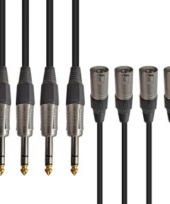(Paquete de 4) Cable de Audio Balanceado de 15ft 1/4 de