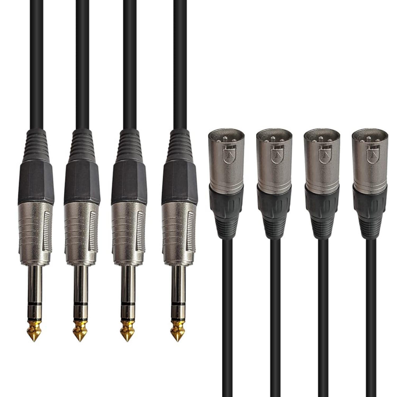 (Paquete de 4) Cable de Audio Balanceado de 15ft 1/4 de