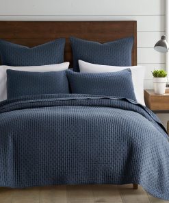 Set de Colcha Levtex Home - Cross Stitch Azul Marino - 100%