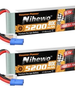 Nihewo 2Packs 3S Batería Lipo, Batería Lipo RC 11.1V