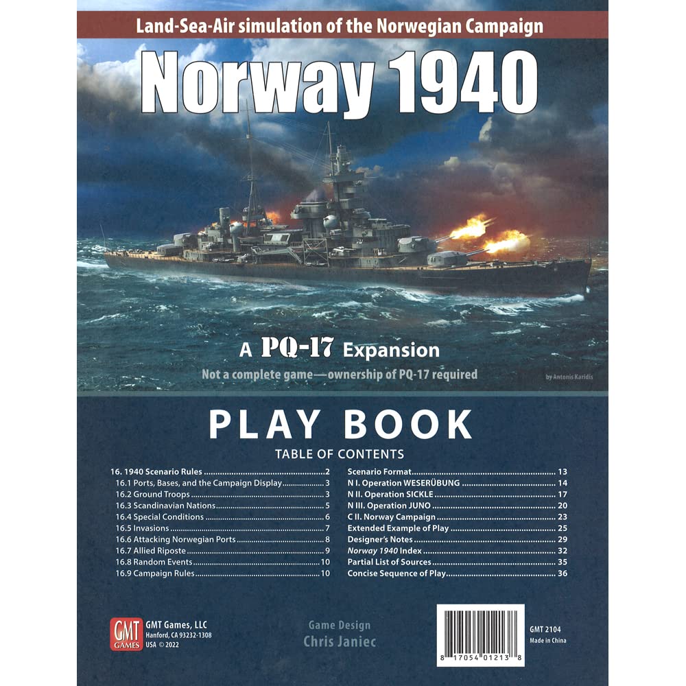 GMT: Norway 1940 Expansion Kit para el juego de mesa PQ-17