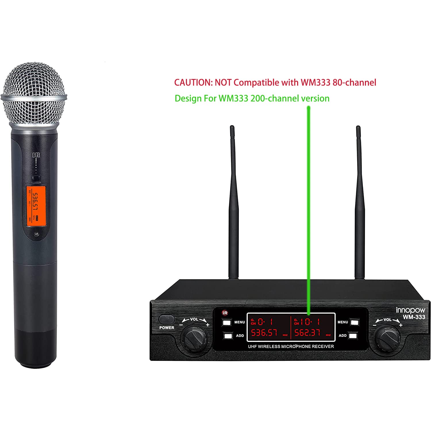 Micrófono de mano de 200 canales innopow - Nueva versión - Imagen 3