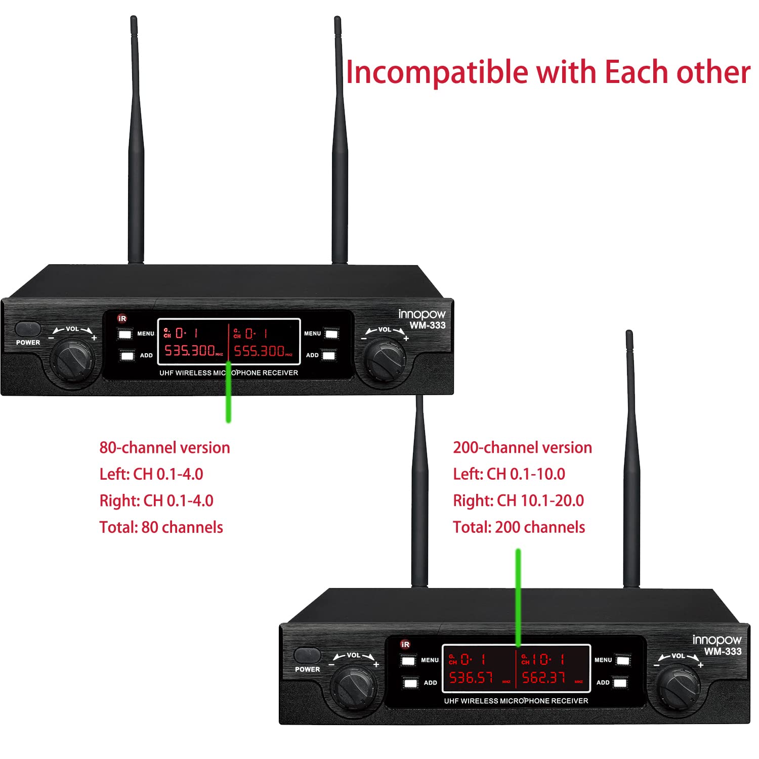 Micrófono de mano de 200 canales innopow - Nueva versión - Imagen 4