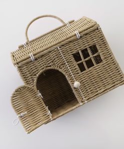 Cesta en Forma de Casa de Mimbre Rattan Rool Pequeña para