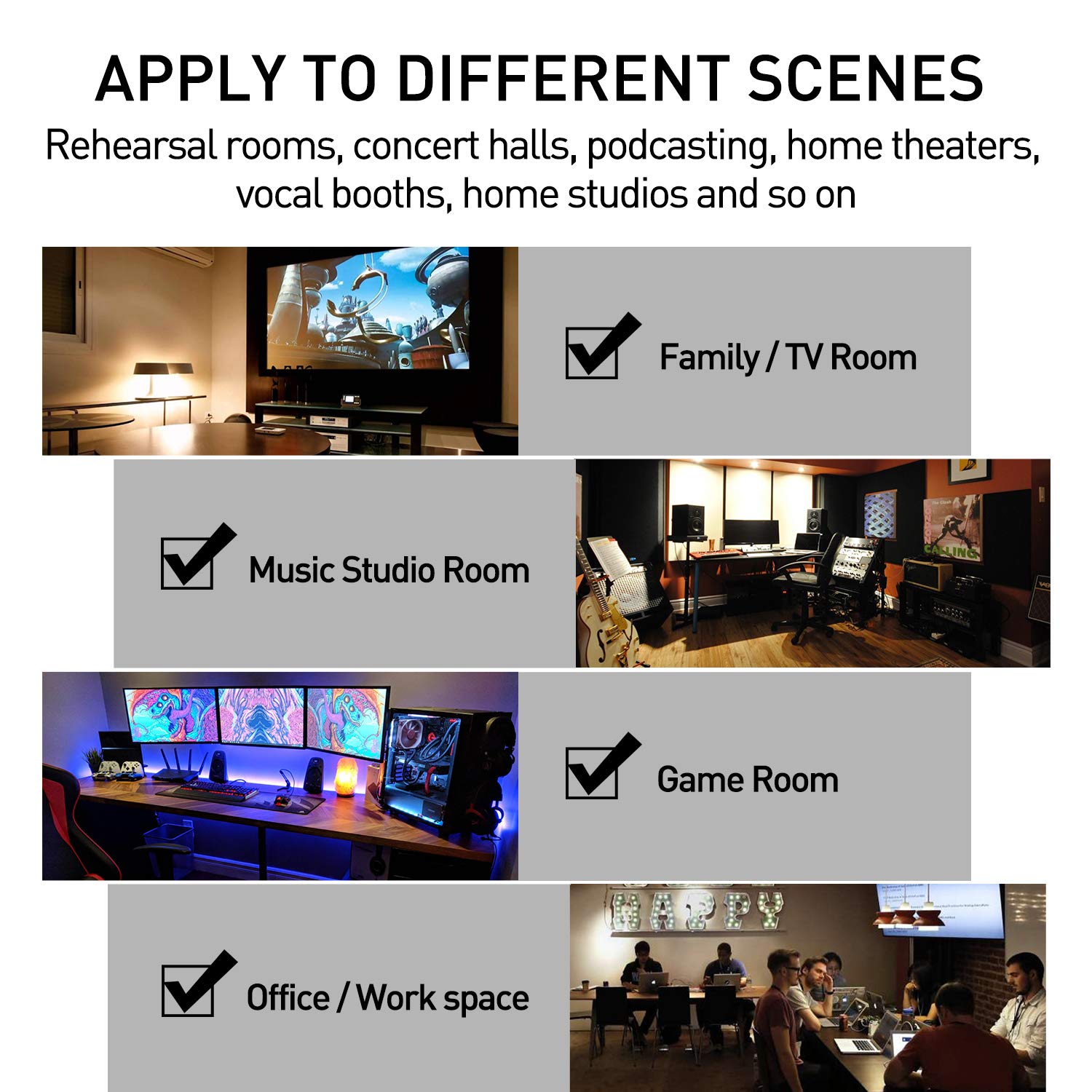 Focusound 50 Paquetes de Paneles de Espuma Acústica - Imagen 7