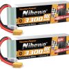 Nihewo 2Packs 4S Lipo Battery Pack, Batería de polímero de