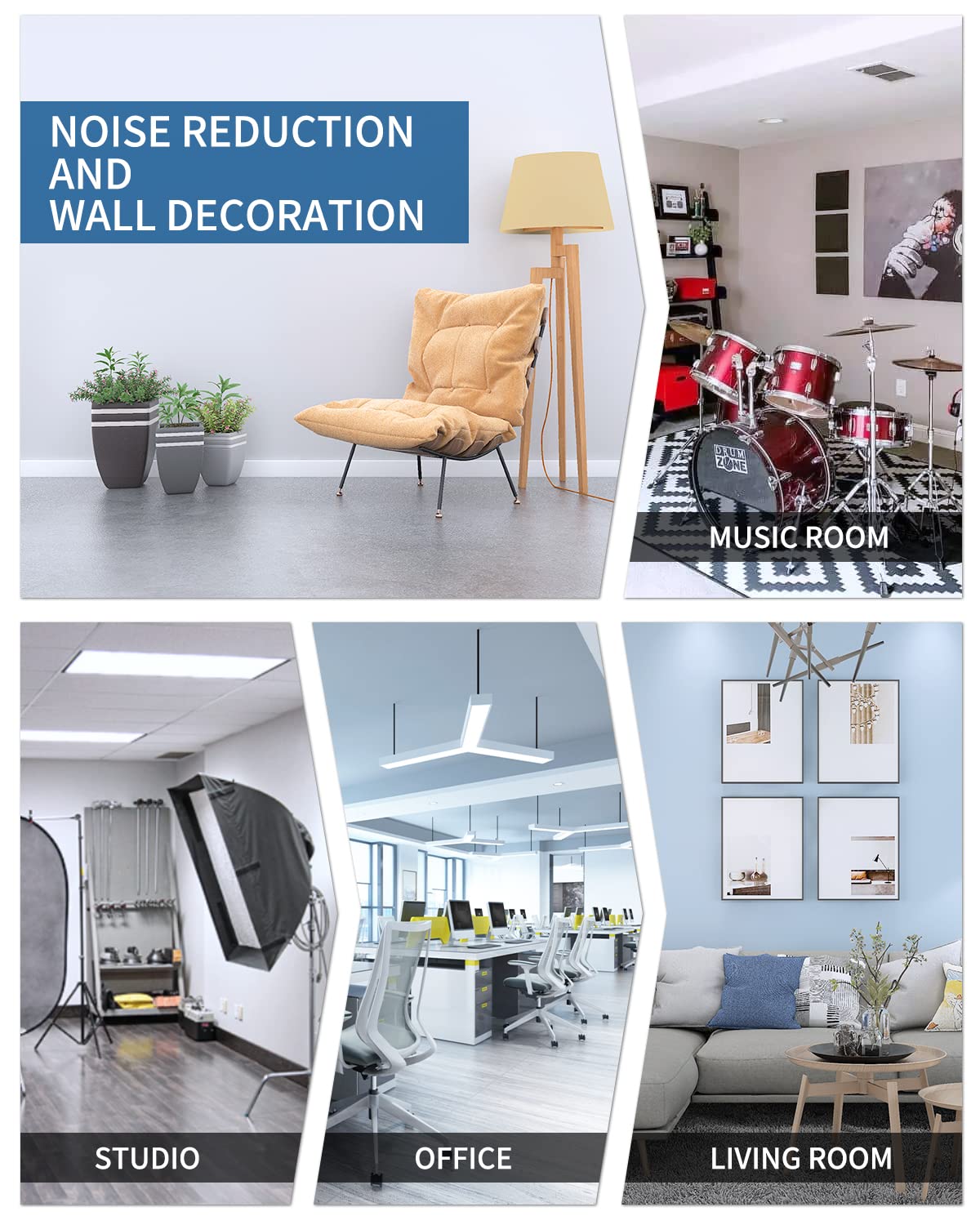 Paneles de Pared Insonorizantes Autoadhesivos 12 Piezas - Imagen 8