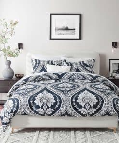 CozyQQ Funda de edredón Azul Marino Queen - 100% Algodón