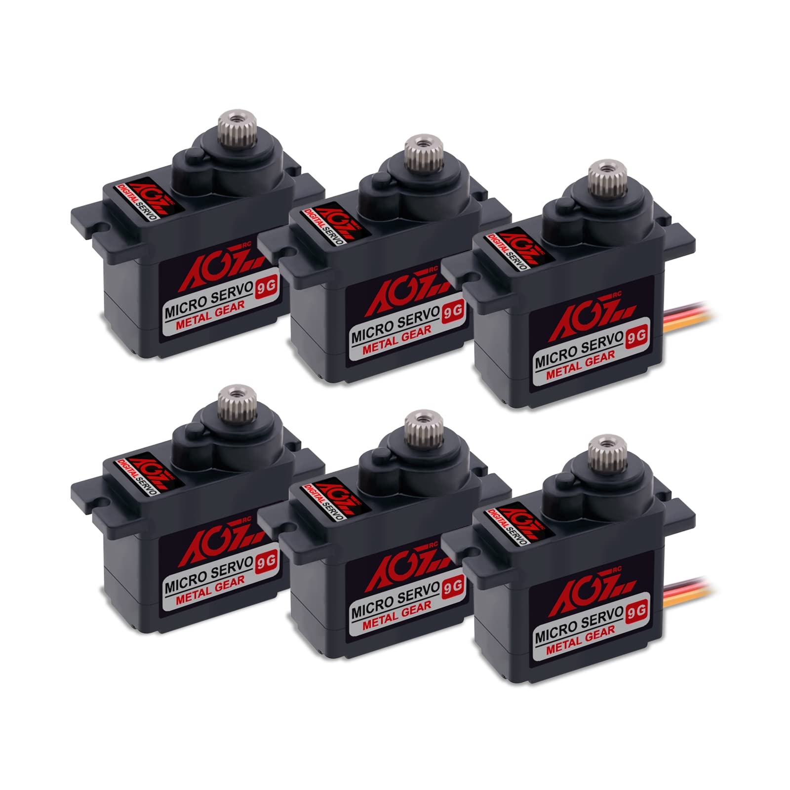 Kit de 6 Servos AGFRC Micro Servo Motor - 2.2KG Metal Gear