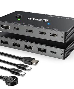 Conmutador KVM USB-C, 2 Puertos Switcher Type-C Compatible