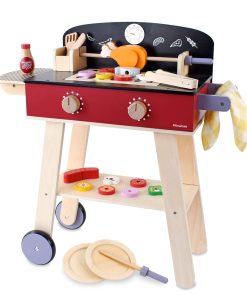 Set de Juguete de Barbacoa de Madera para Niños y Niñas con