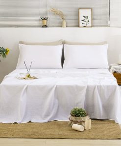 Juego de sábanas de lino 100% TUMEI California King, 4