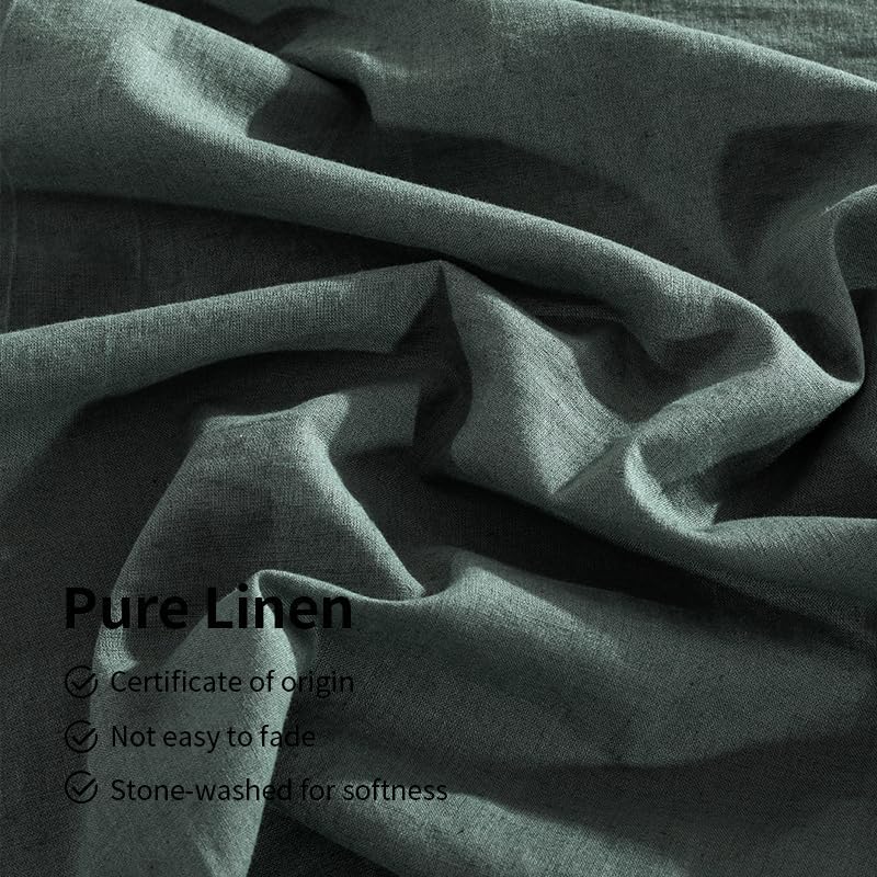 Juego de sábanas de lino TUMEI 100% Queen - 4 piezas Juego - Imagen 4