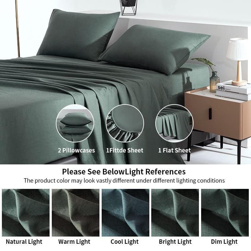 Juego de sábanas de lino TUMEI 100% Queen - 4 piezas Juego - Imagen 7