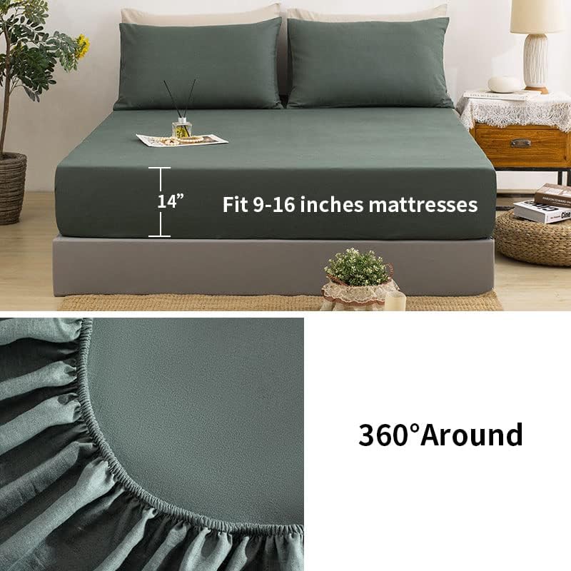 Juego de sábanas de lino TUMEI 100% Queen - 4 piezas Juego - Imagen 5