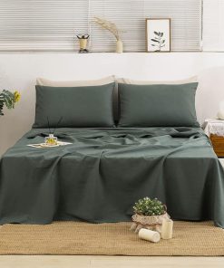 Juego de sábanas de lino TUMEI 100% Queen - 4 piezas Juego