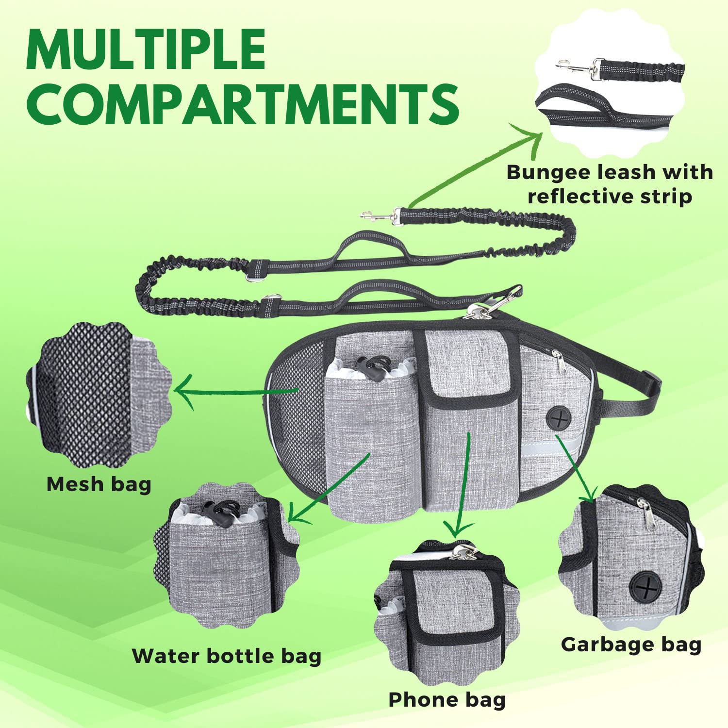 Correa para perro para caminar a la cintura - Correa para - Imagen 6