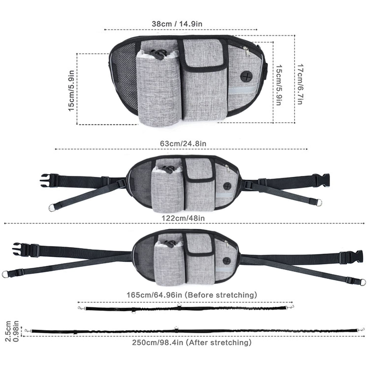 Correa para perro para caminar a la cintura - Correa para - Imagen 3