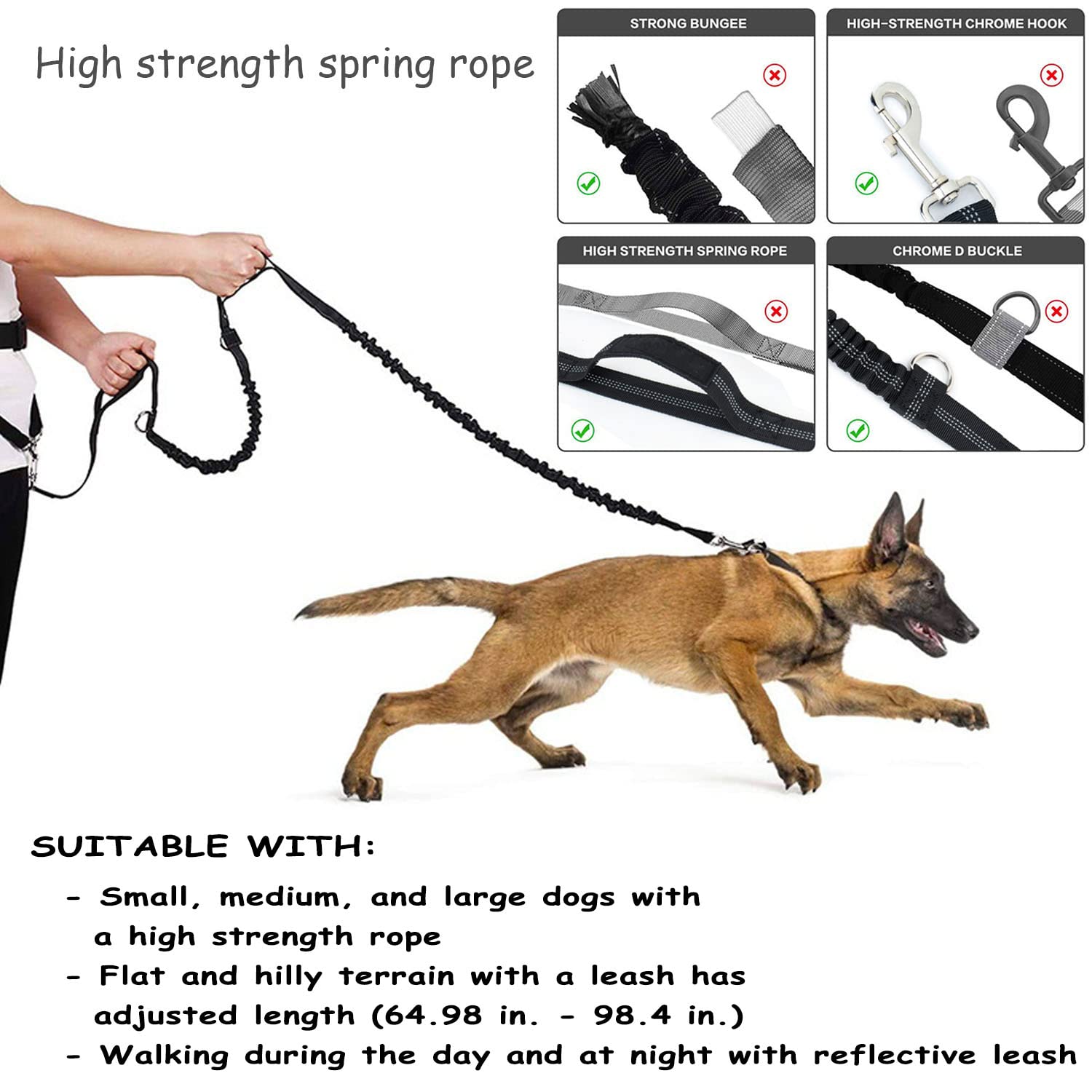 Correa para perro para caminar a la cintura - Correa para - Imagen 7