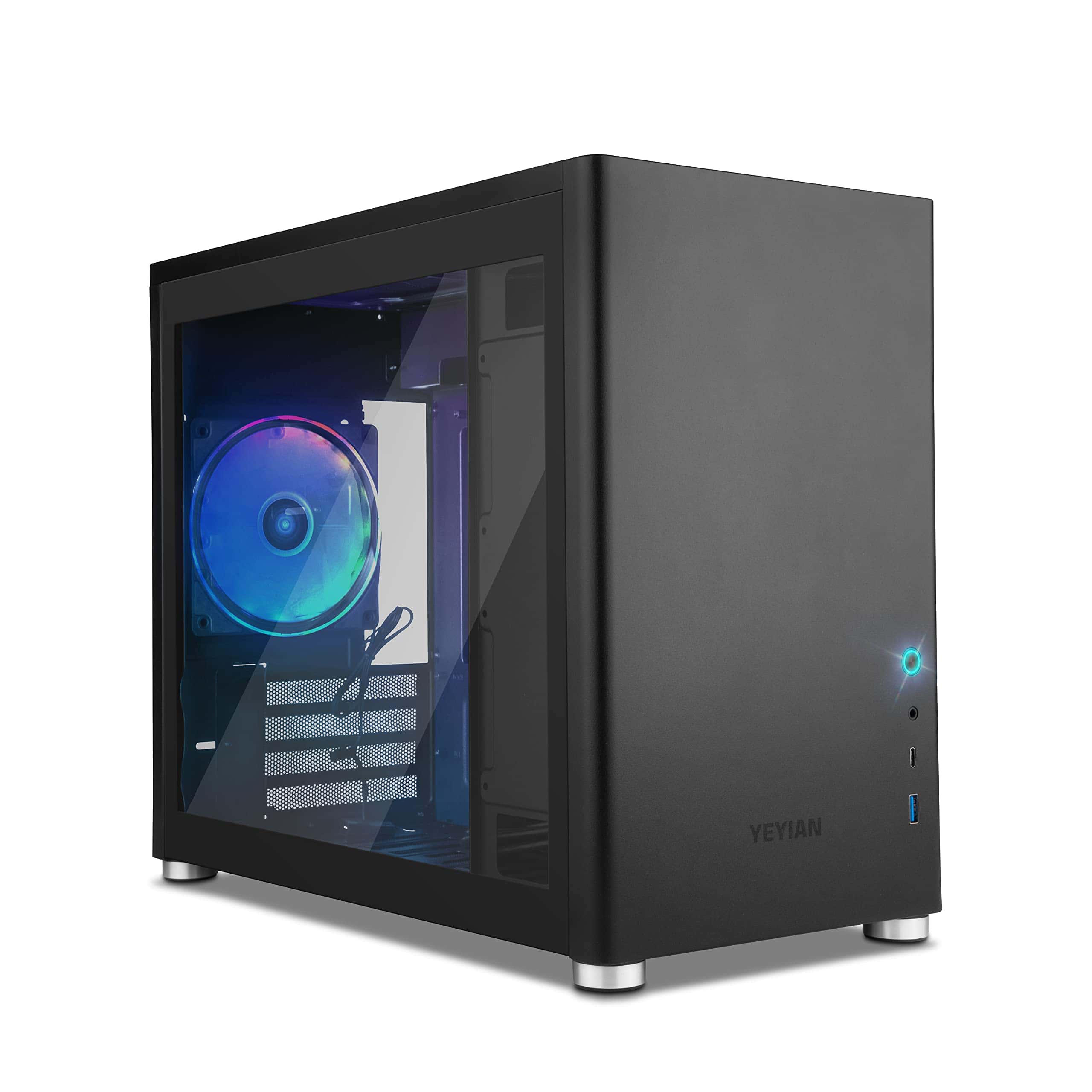 YEYIAN Hussar Micro ATX Gaming PC Case Mini Tower, con