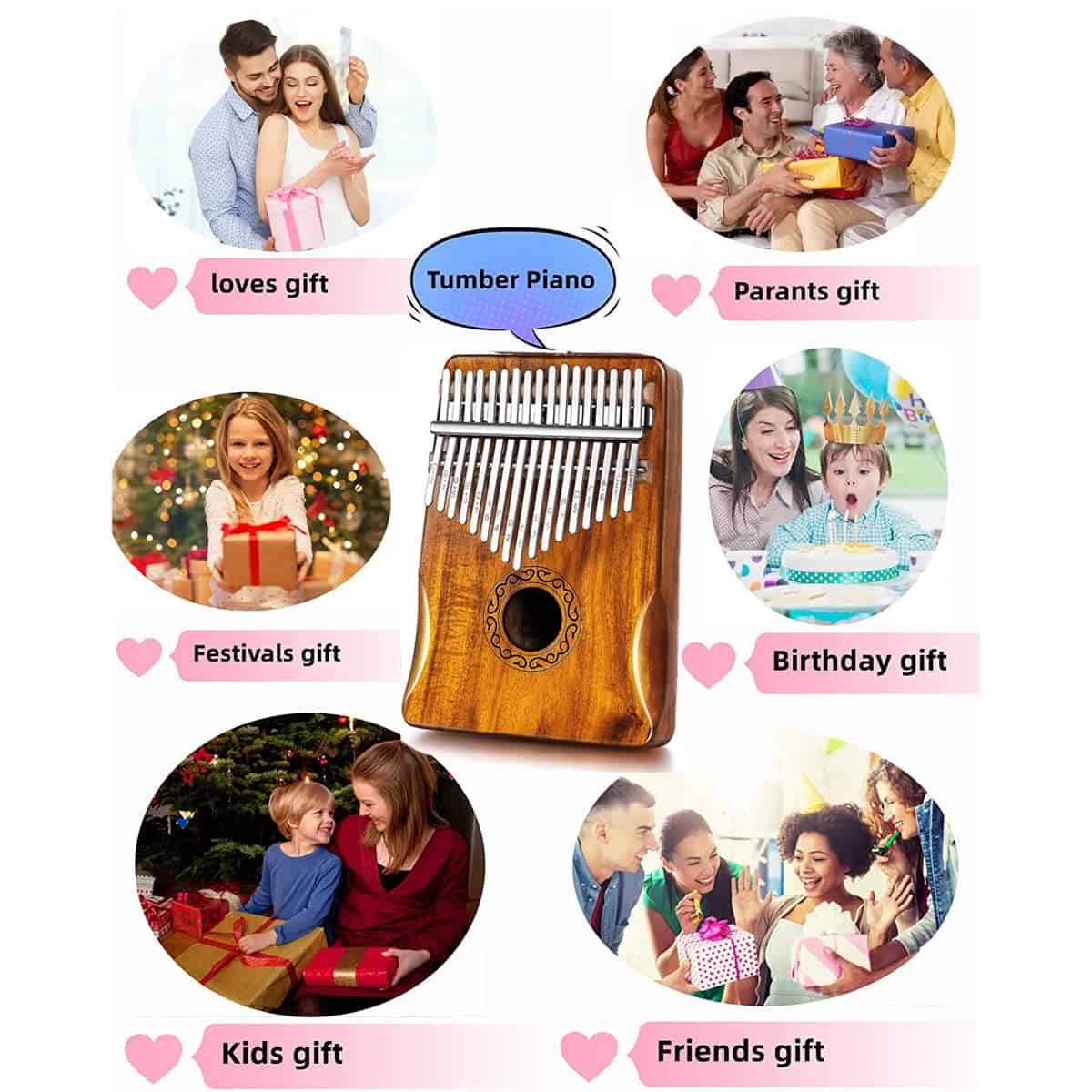 Kalimba AnEssOil 17 Teclas con Funda Protectora Impermeable - Imagen 5