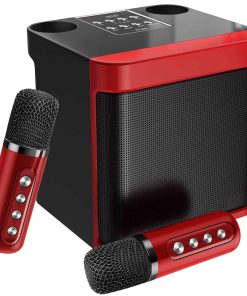 Máquina de Karaoke con 2 Micrófonos Inalámbricos, Altavoz