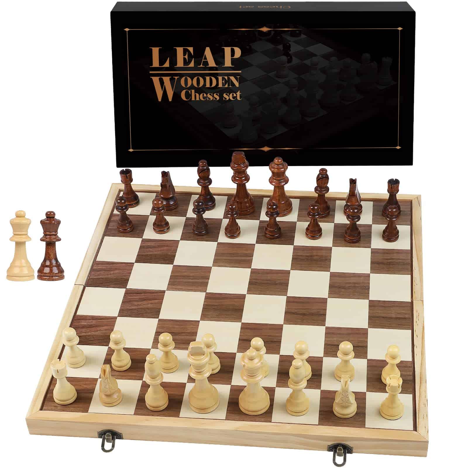 Juego de Ajedrez de Madera LEAP 17" Pulgadas - 2 Reinas
