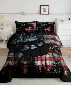 Juego de Edredón de Bandera Americana Tamaño Queen para