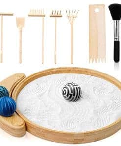 Kit de Jardín Zen Japonés para Escritorio | Bandeja de