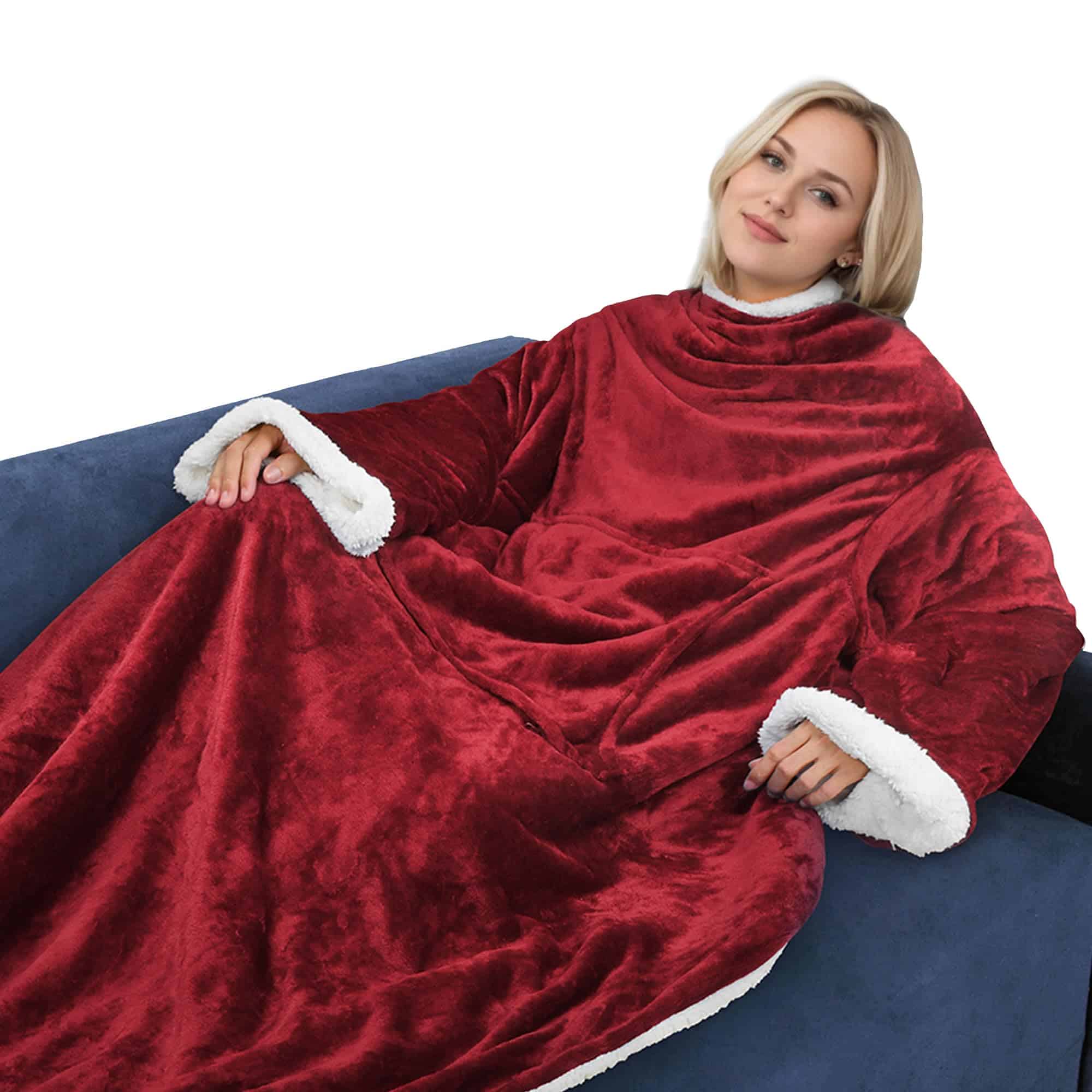 Manta Cataluña Sherpa con Mangas, Manta Súper Suave para