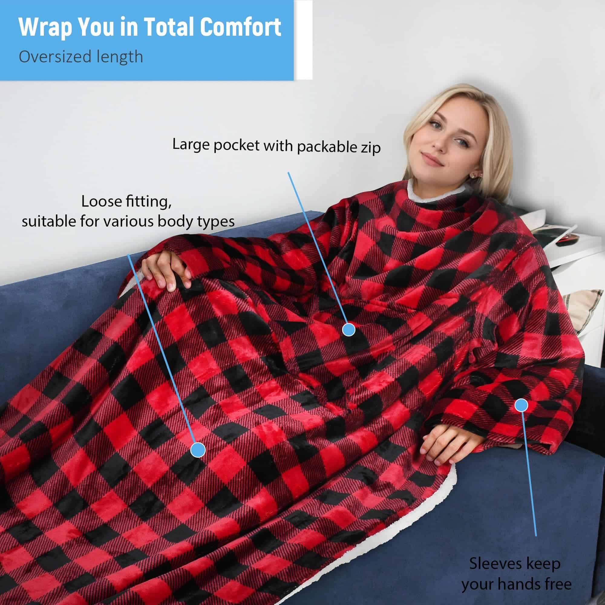 Manta portátil con mangas Catalonia Sherpa para mujer y - Imagen 4