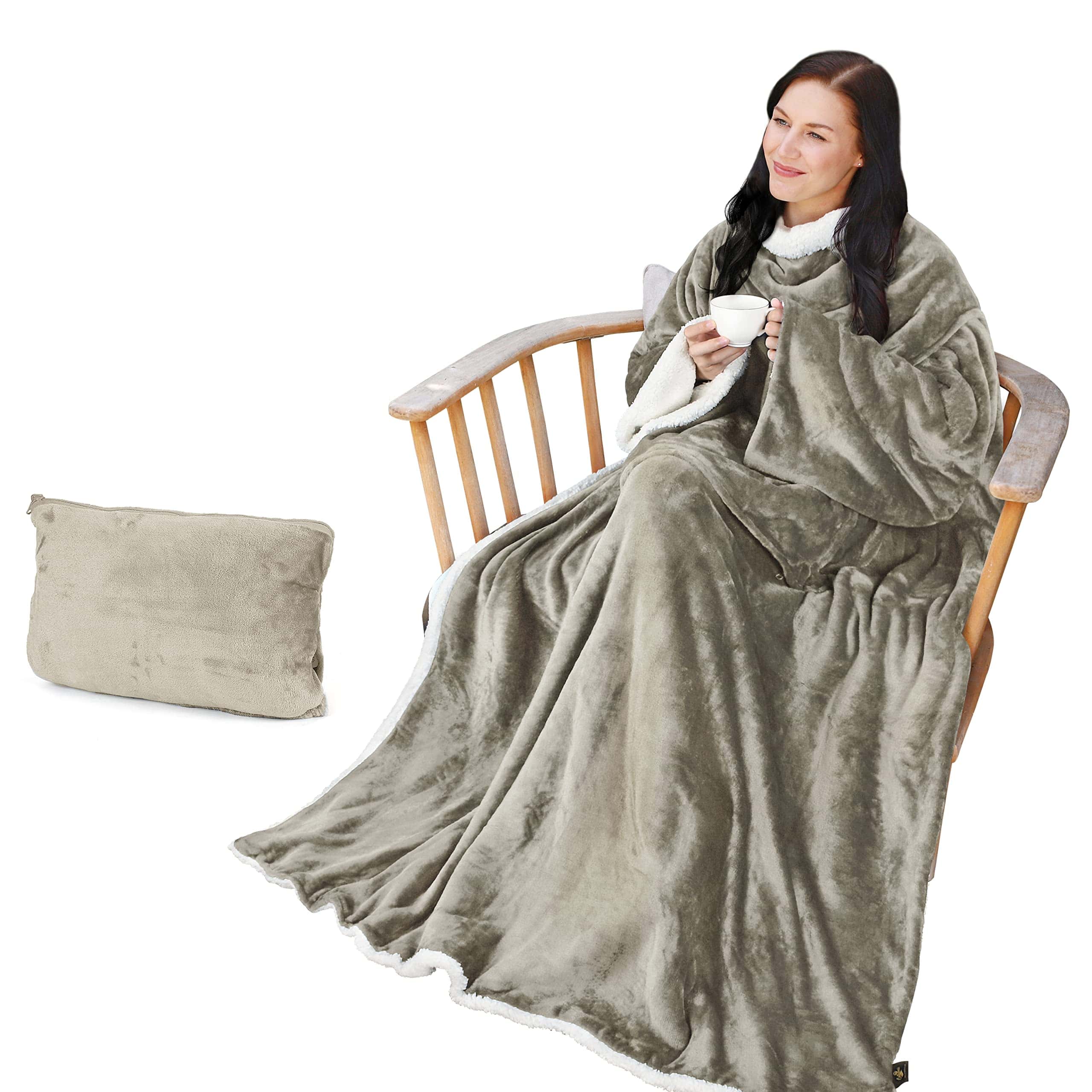 Manta con mangas Catalonia Sherpa, manta corporal súper