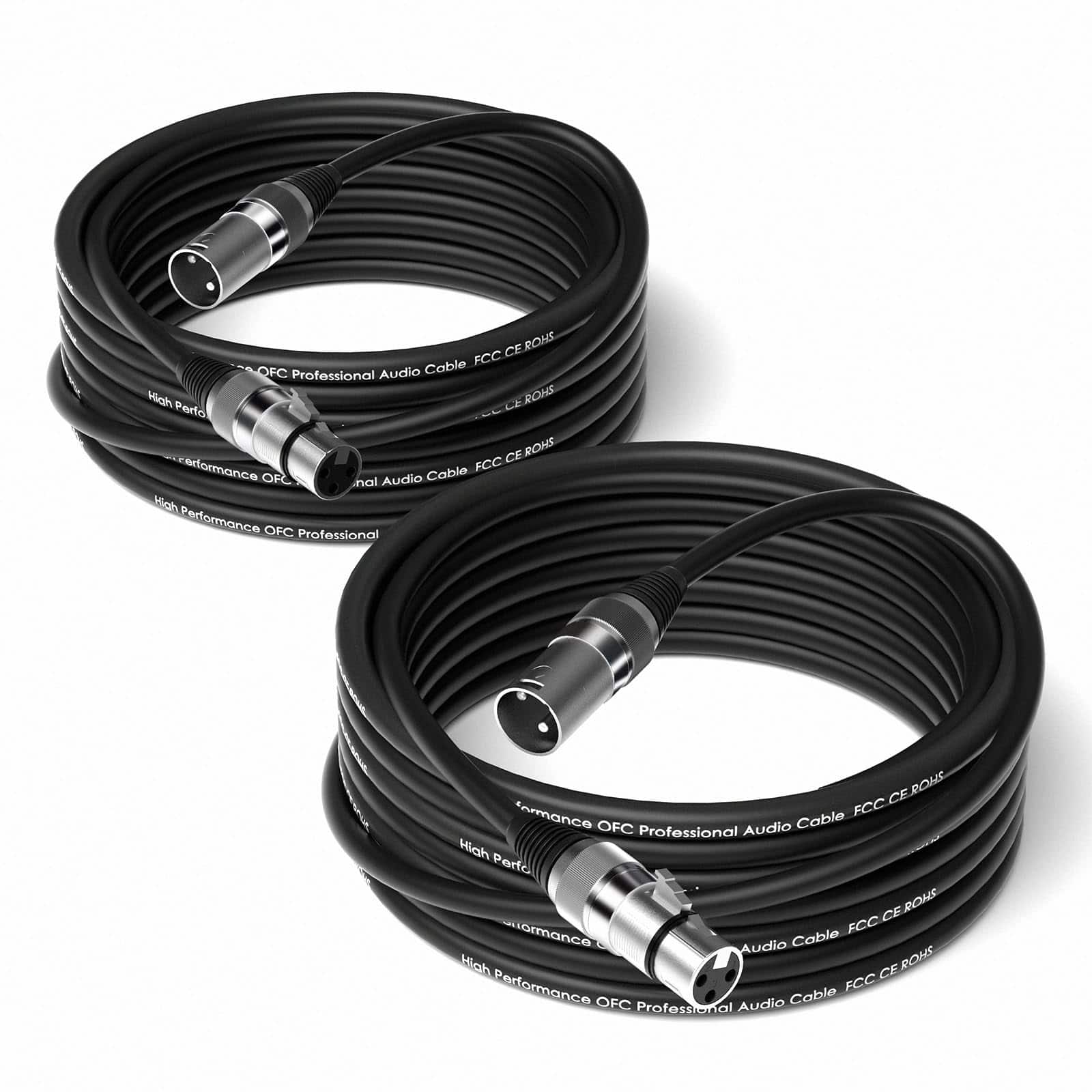 2 PCS 50 Feet XLR Cable XLR Cable XLR Masculino a Femenino