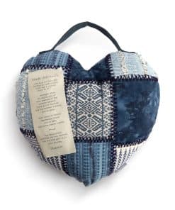 Almohada Decorativa DEMDACO Journey Heart Patchwork Indigo