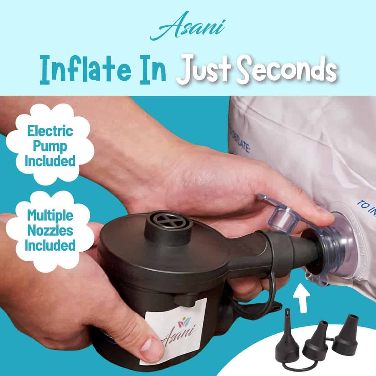 Cama de viaje inflable para niños Asani, bomba eléctrica, - Imagen 7