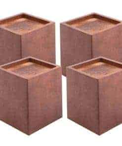 SINJEUN 4 Pack 4 Inch Natural Solid Wood Bed Risers, Square