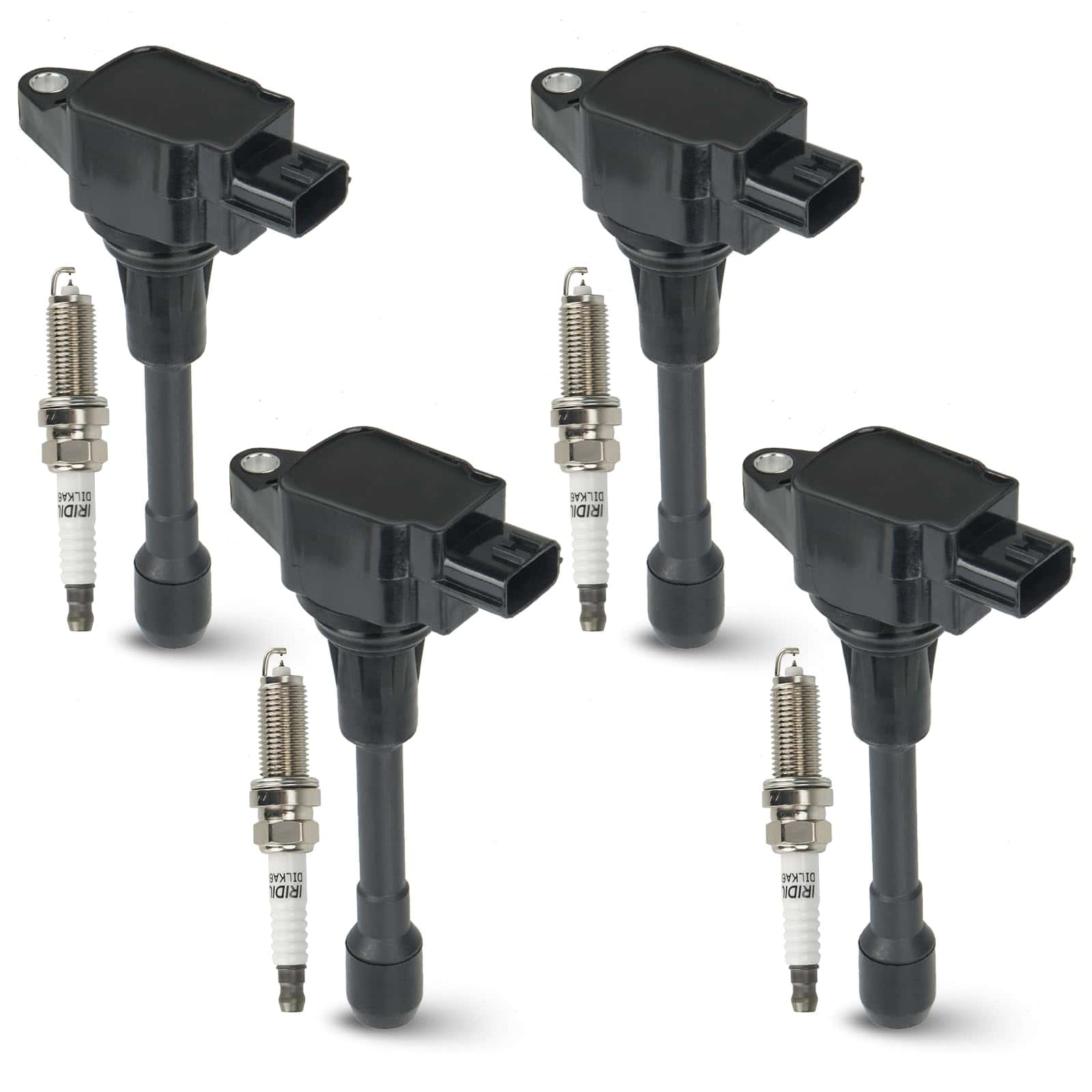 Paquete de 4 bobinas de encendido Hurotoms con 4 bujías de