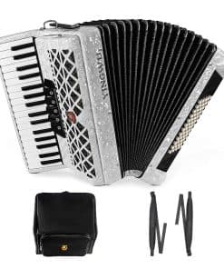 Acordeón 34 teclas 60 teclas de bajo -Blanco