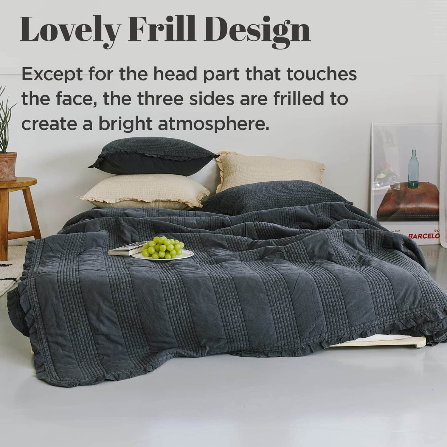 Colcha de Cama de Algodón Estampado 100%, Manta Tamaño Twin - Imagen 7