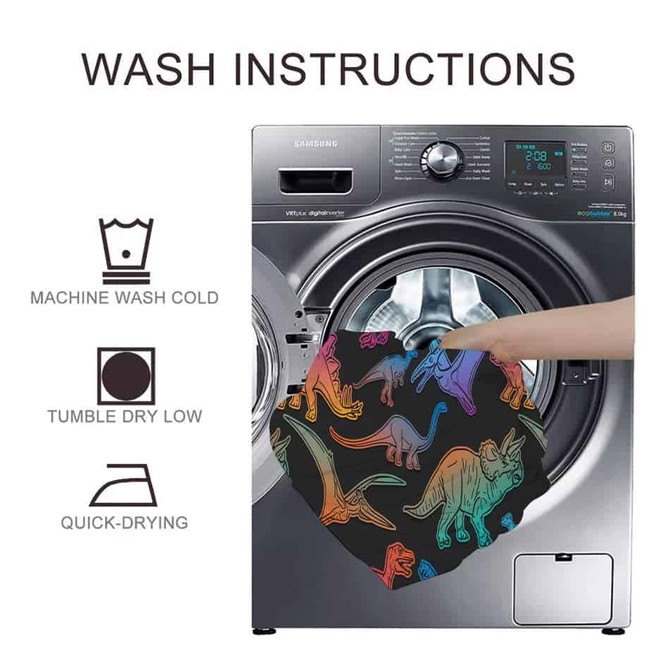 Juego de sábanas de dinosaurios arcoíris Mkikejoy tamaño - Imagen 7