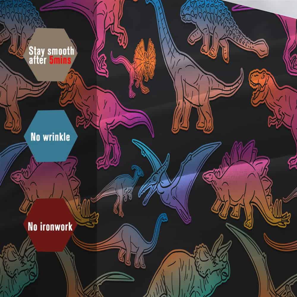 Juego de sábanas de dinosaurios arcoíris Mkikejoy tamaño - Imagen 4